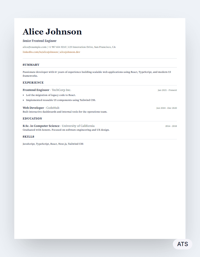 Executive resume finished in Resumi